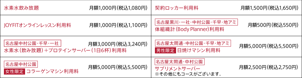 オプション料金